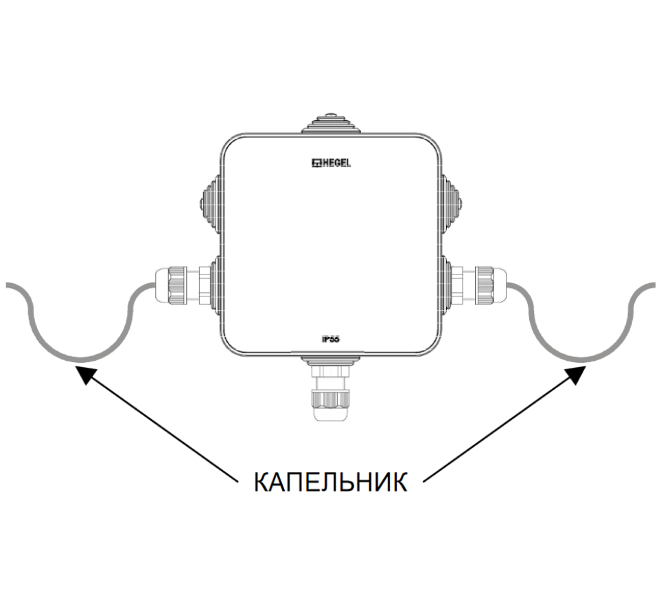 Монтаж устройства РГ4PoE IP54